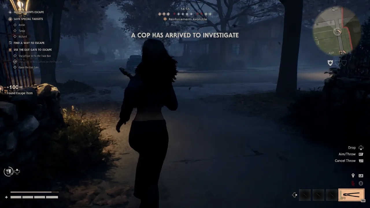 Objective marker reading Use the Exit Gate to Escape during an investigation alert