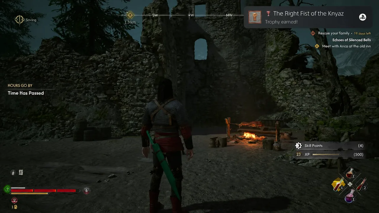 The Right Fist of the Knyaz trophy notification appears on screen after the duel ends.