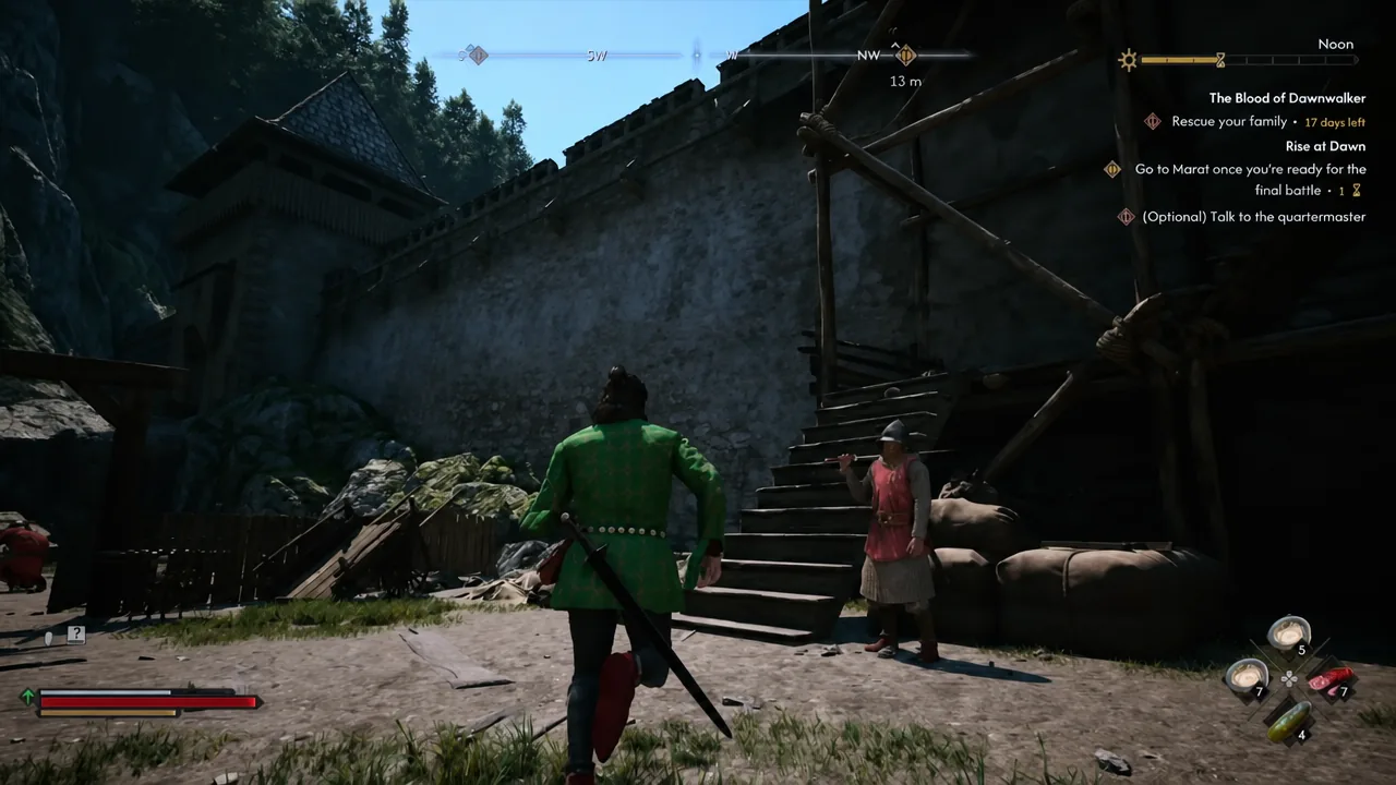 Quest tracker showing the objective to go to Marat when ready for the final battle