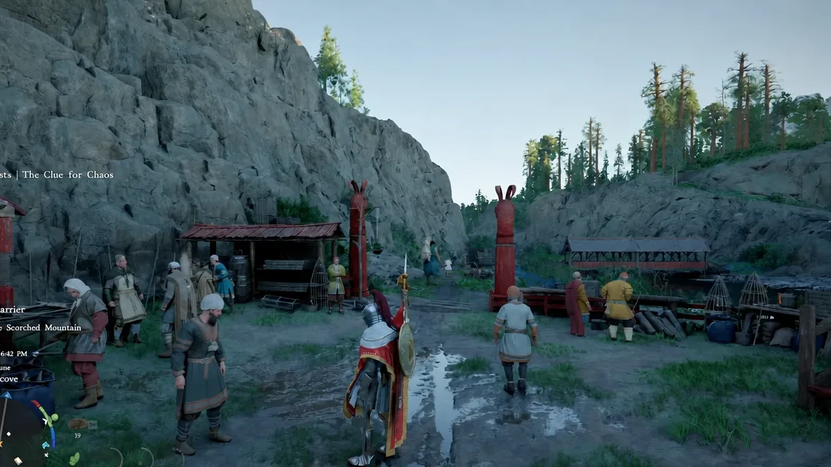 The Clue for Chaos tracker updated to Scorched Mountain while exploring a camp