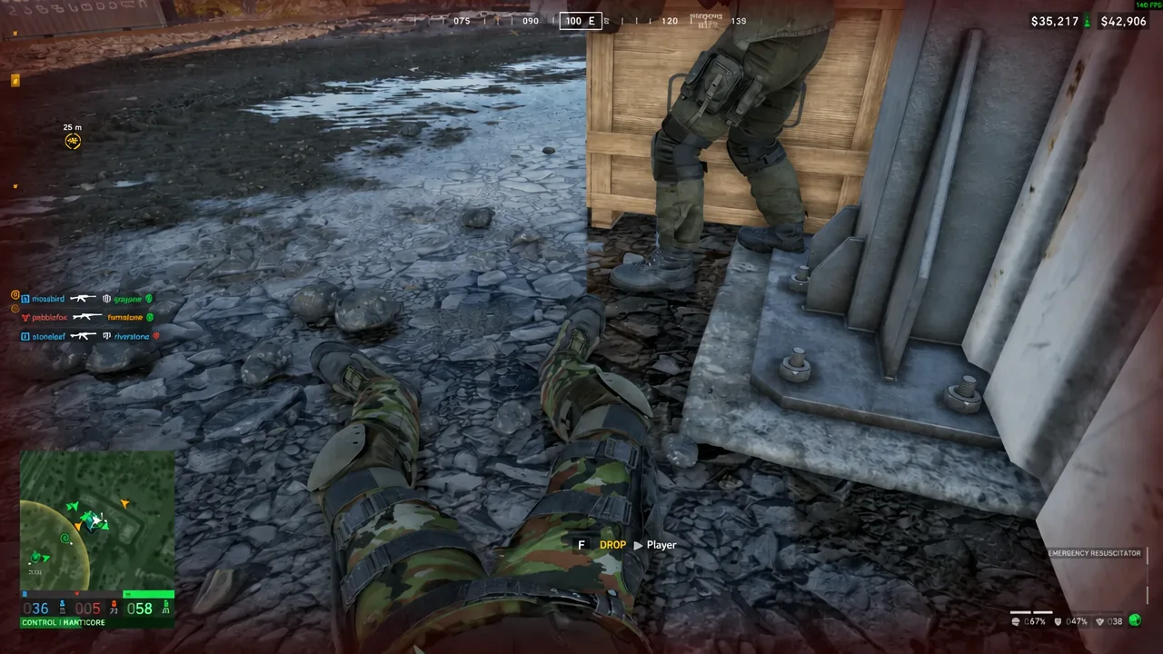 Drop player prompt while carrying a downed teammate to safety