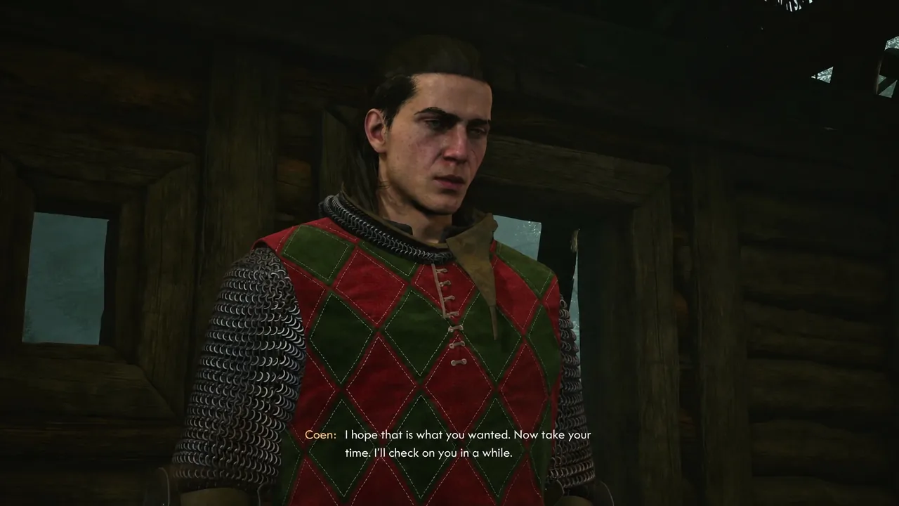 Dialogue scene with Coen saying he hopes it is what the other character wanted