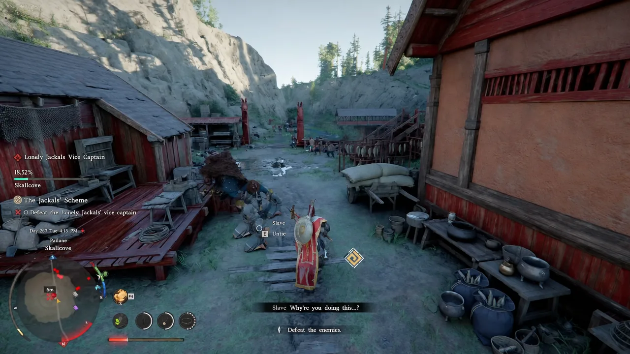 Untie prompt on a captive villager in Skallcove during The Jackals' Scheme