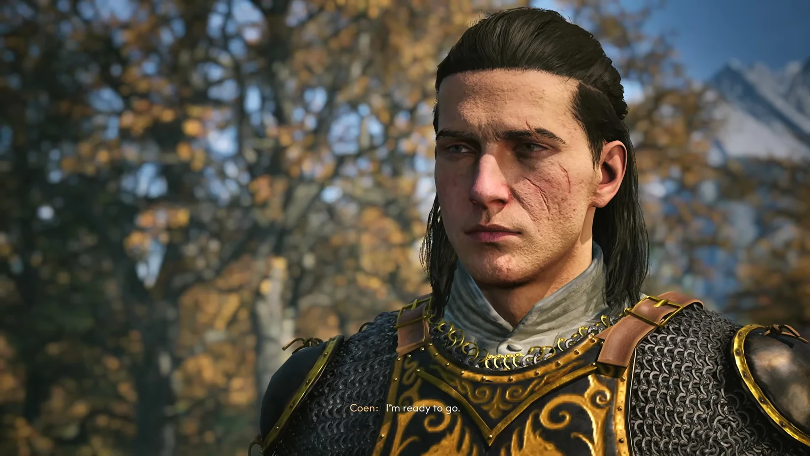 Farkas hands Coen a moth mask outside the Lunar Manor before the tournament