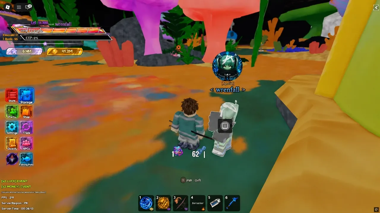 Tide Alchemist NPC interaction prompt highlighted on Fishman Island