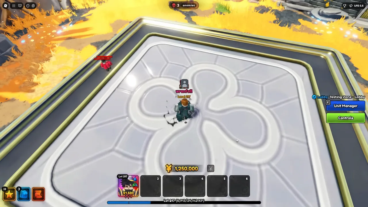 Testing Zone sandbox showing Dark Mage switching from Ice Barrage to Lightning Magic at eight stacks