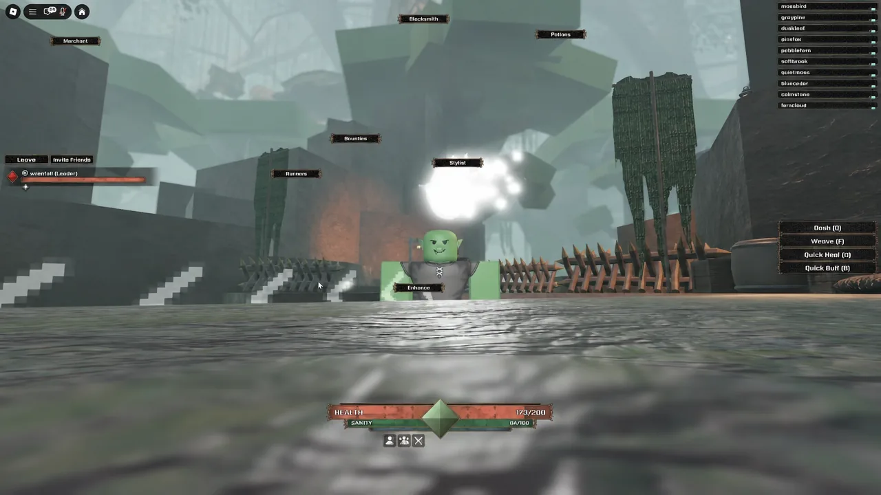 The Dash, Weave, Quick Heal and Quick Buff controls that carry dodge-based combat.