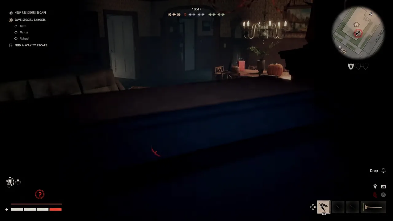 A civilian smashing a house window to reach a special target inside during a Halloween: The Game match