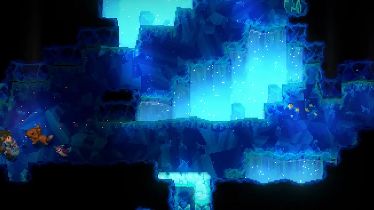 Core Keeper underground cavern gameplay running on version 1.3