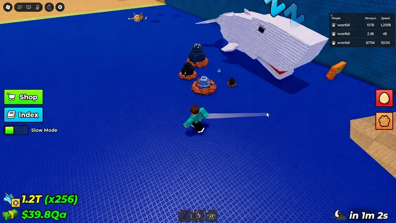 Comparing the size of the same egg in the Ocean biome before hopping to another server
