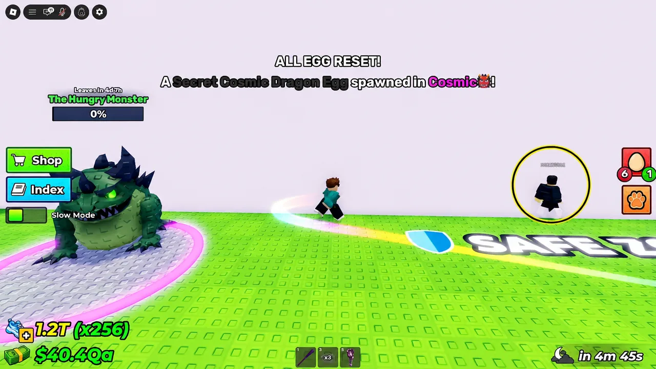 A Cosmic Dragon Egg found in the Cosmic biome after hopping servers