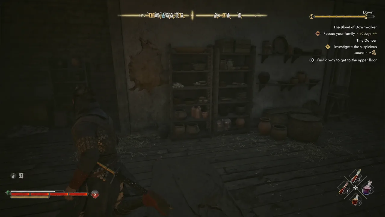 Objective reading find a way to get to the upper floor while searching the shop's ground floor