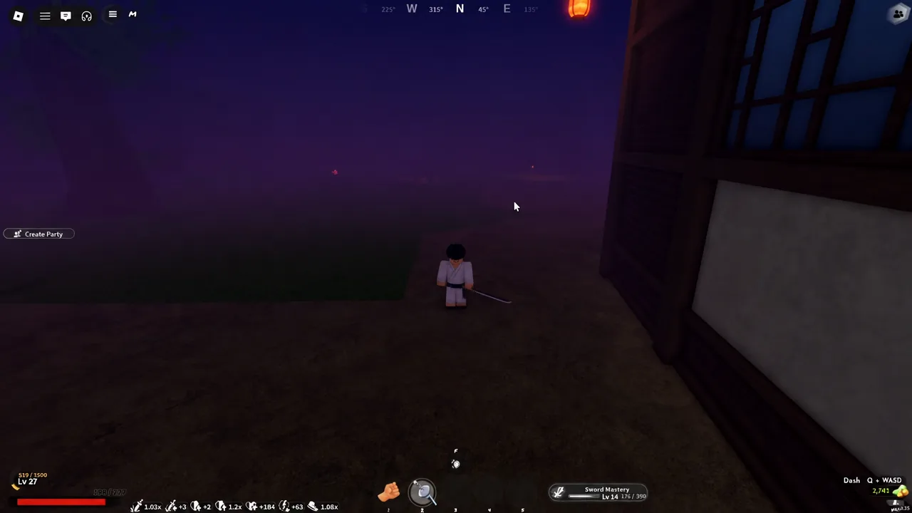 Serpent Trainer Obari standing on the cliff above the spawn area in Project Slayers 2