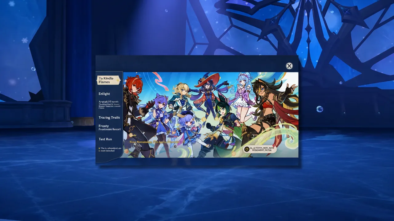 The in-game Events menu with an event tab selected to show its details panel