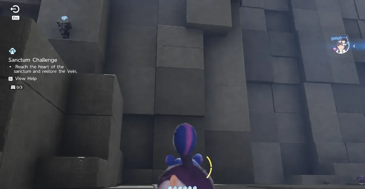 Gliding west across the chamber toward the ledge holding the first Sanctum chest