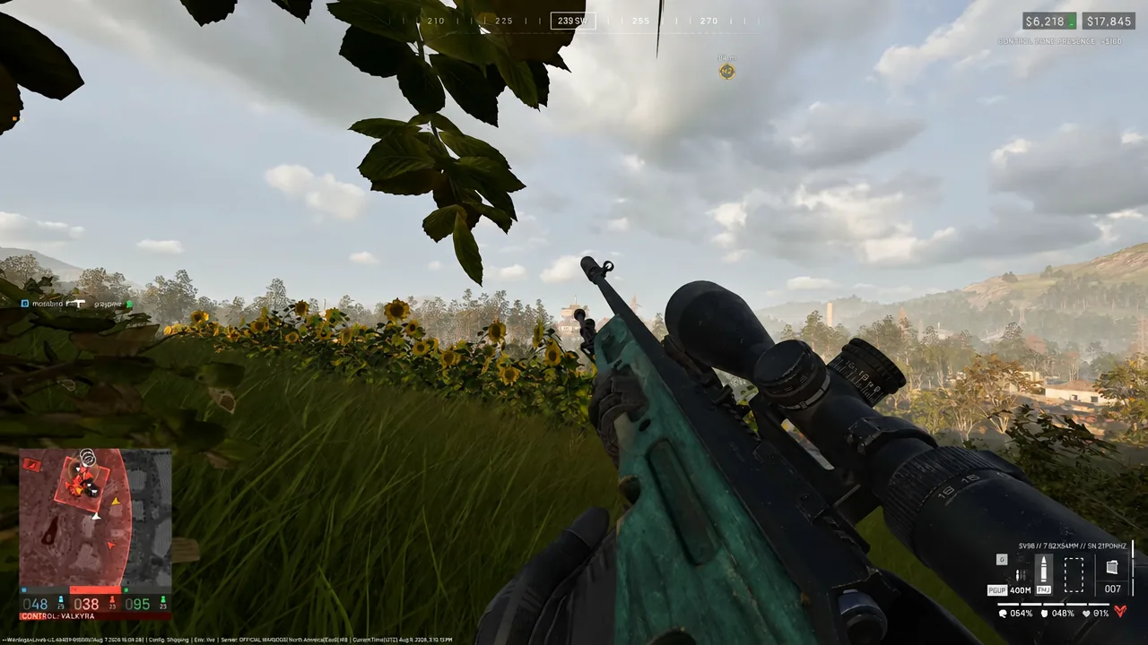 WARDOGS vendor screen showing an SV98 sniper build with attachments and armour selected