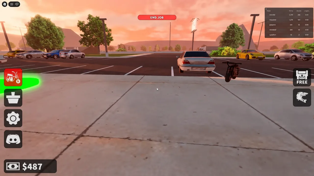 Player finishing an active delivery job from the on-screen job panel