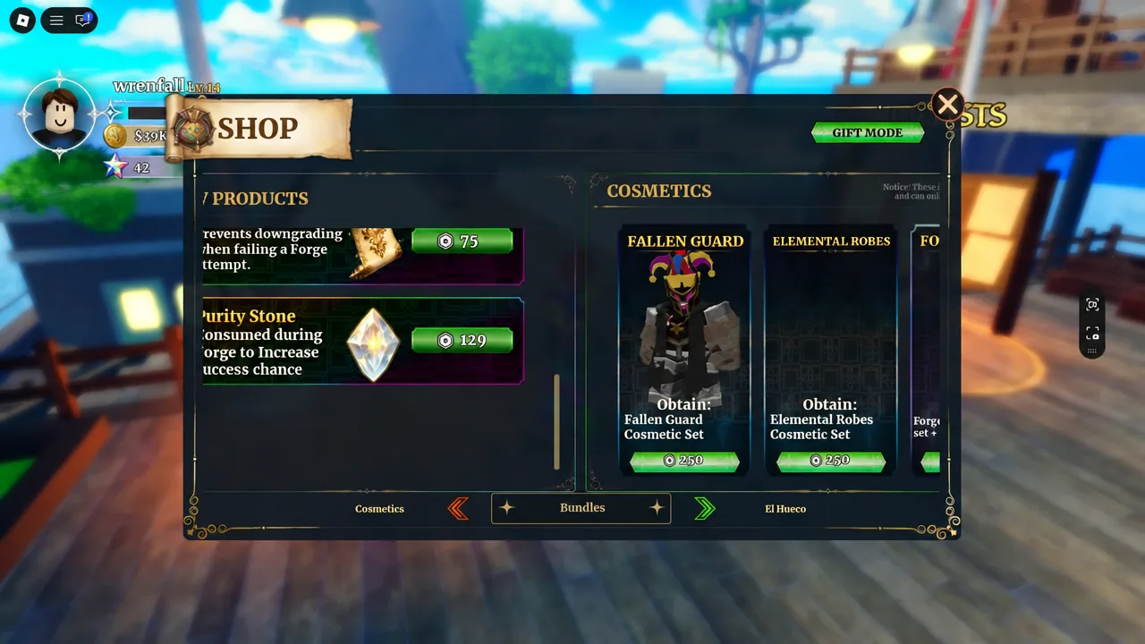 Dungeon Lootr shop screen with the Bundles tab open showing purchasable class packs