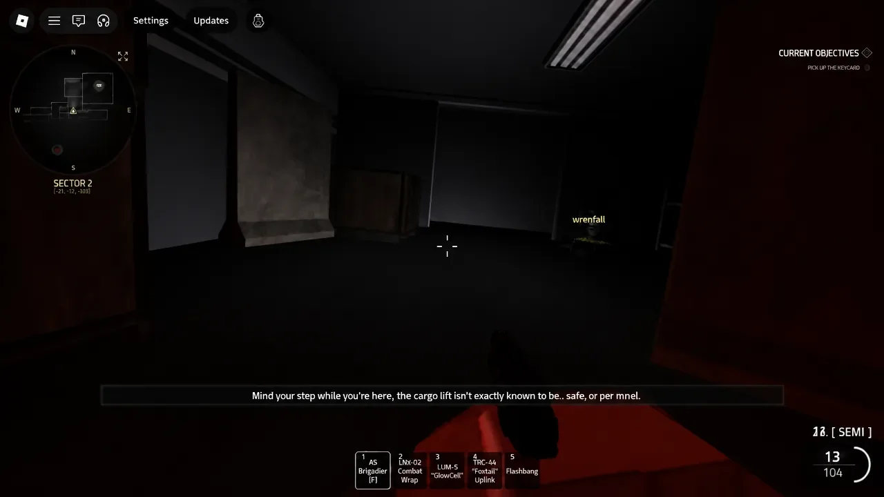 Current Objectives panel showing the pick up the recorder task in Sector 2