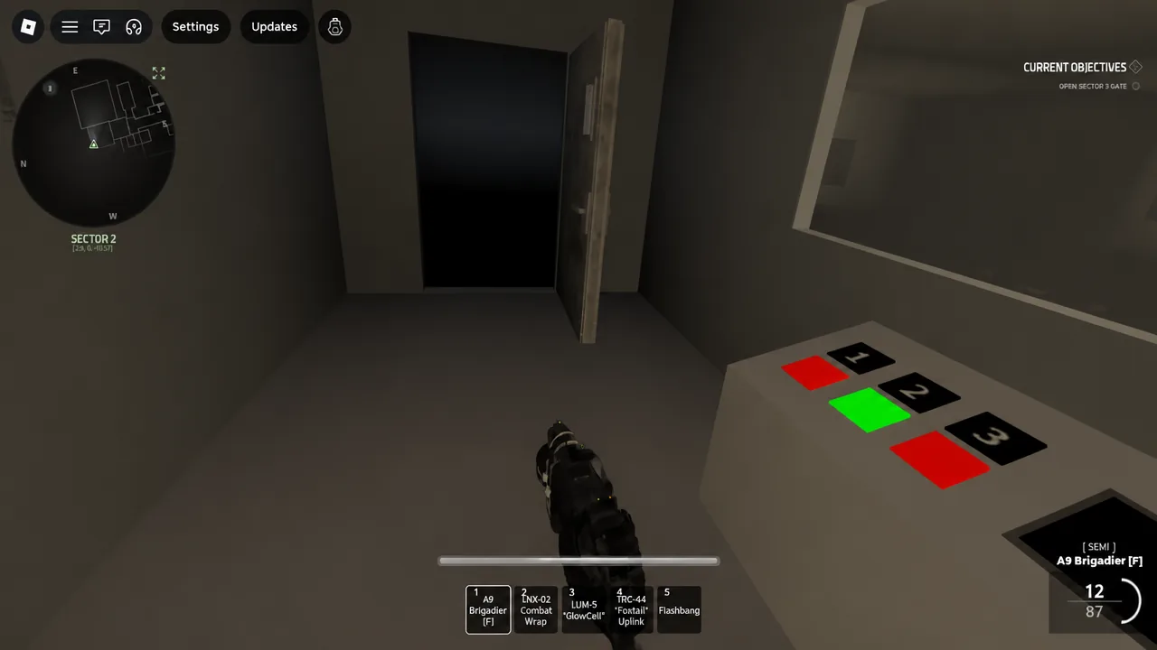 Dropping back down toward Sector 1 to head for the Sector 3 gate