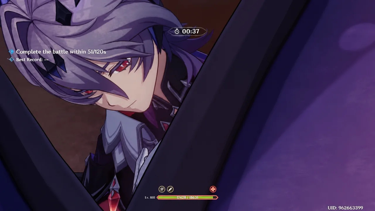 On-screen objective reading complete the battle within 51 of 120 seconds during a Dire stage
