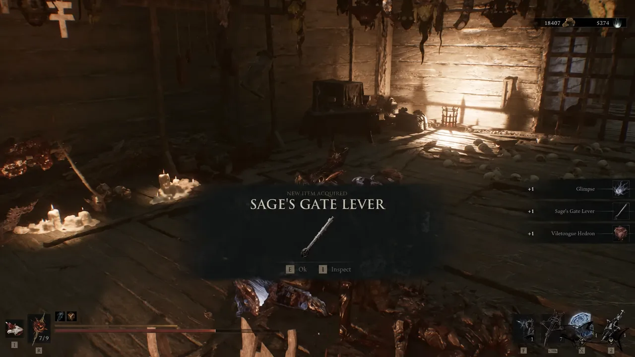 The Sage's Gate Lever drops alongside the Tarstone as soon as the mini-boss falls.