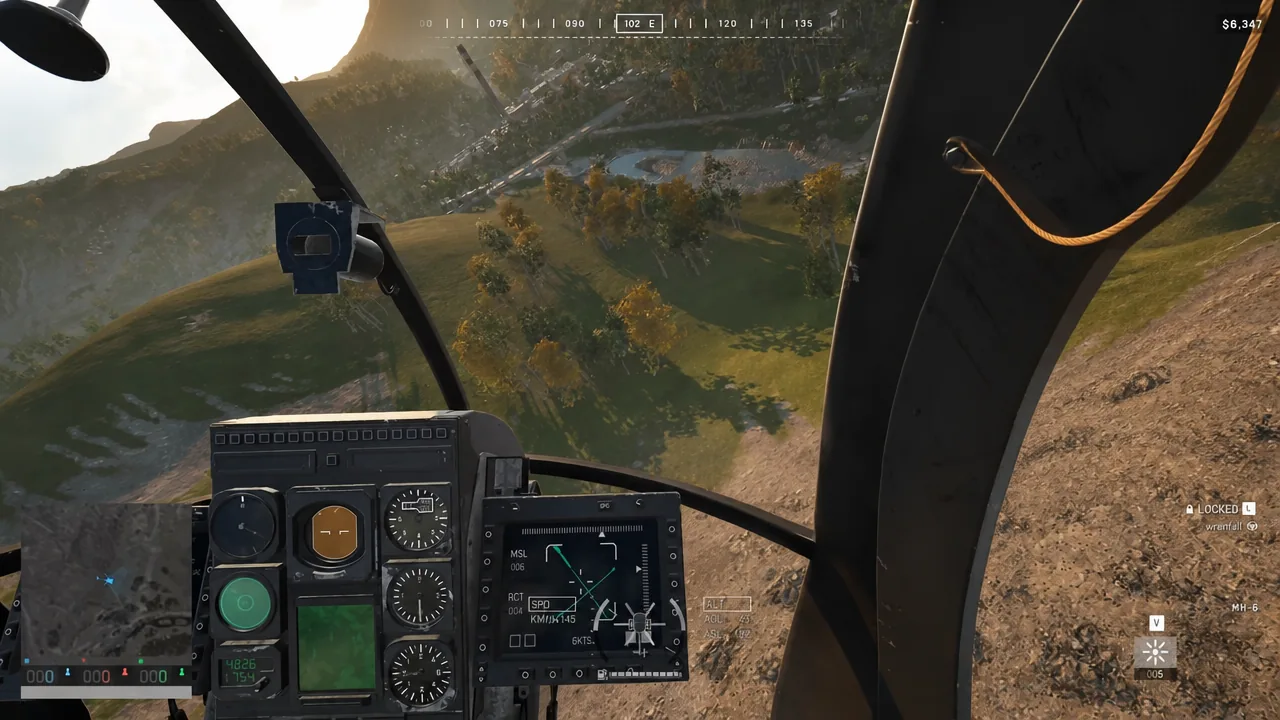 Third-person view of a helicopter mid-rotation during a Chop Flip