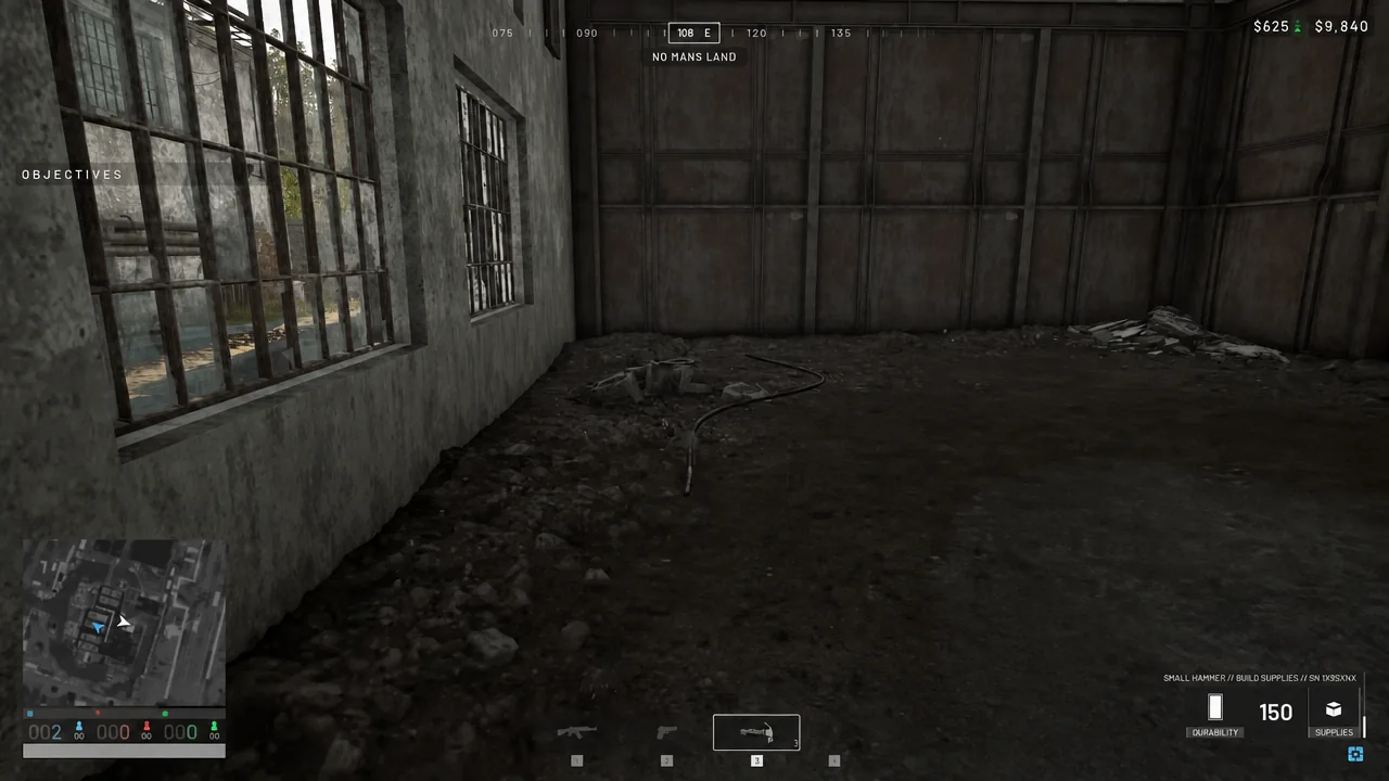Small Hammer selected in the build radial menu during the WARDOGS construction drill