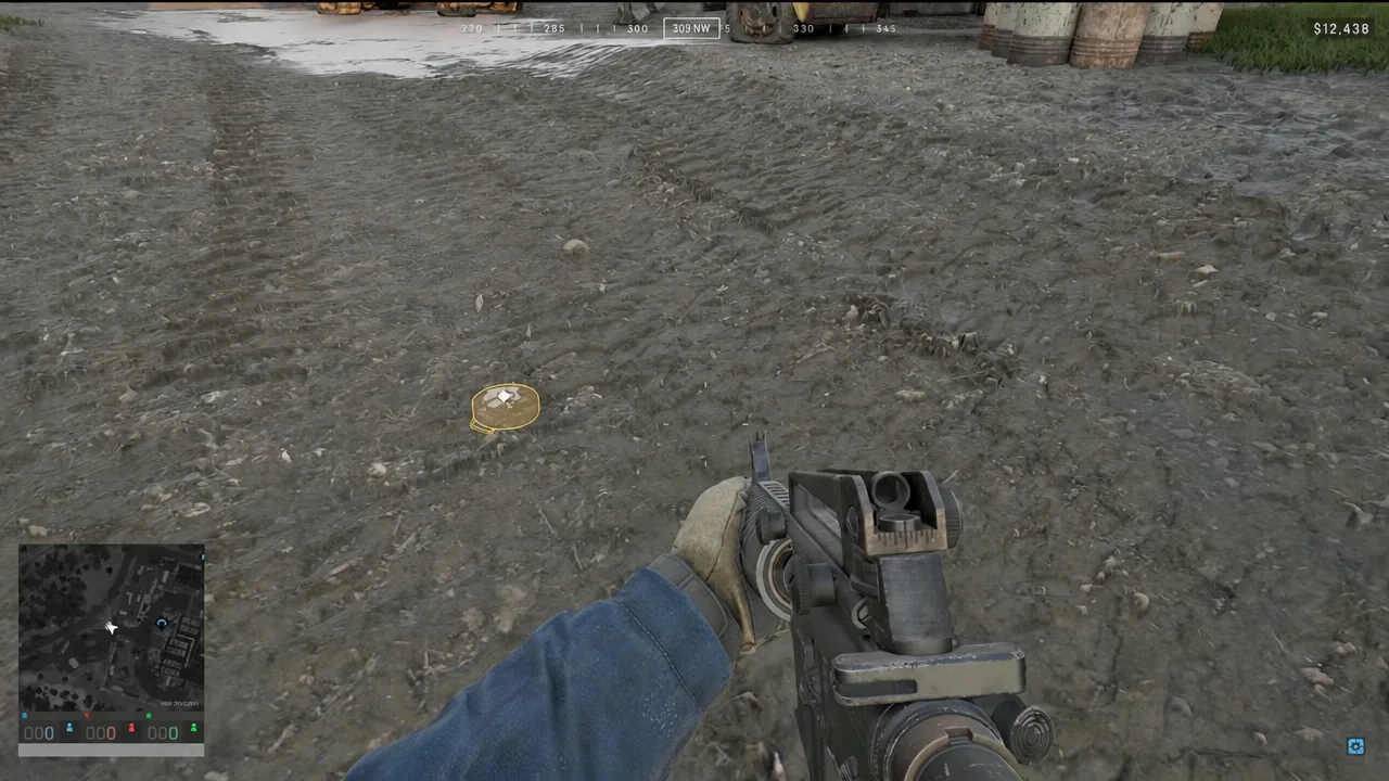 Rifle fire hitting a deployed AT Mine on the ground without detonating it