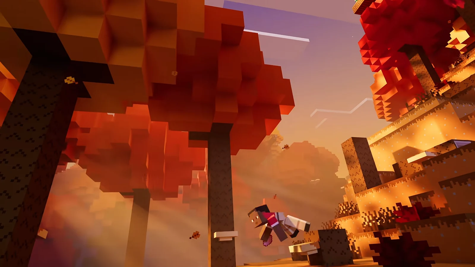 A character gliding across the sky as the words A New Game Drop appear in the trailer