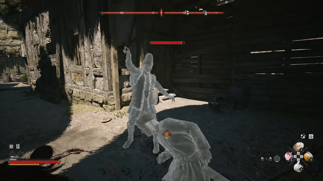 Coen strikes a highlighted enemy in melee during the first Middens ambush