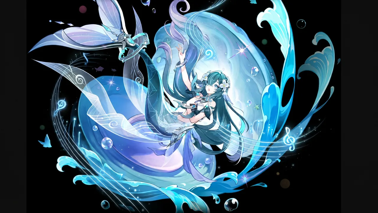Vodyanitsa in her Version 7.1 banner art next to her wish preview entry