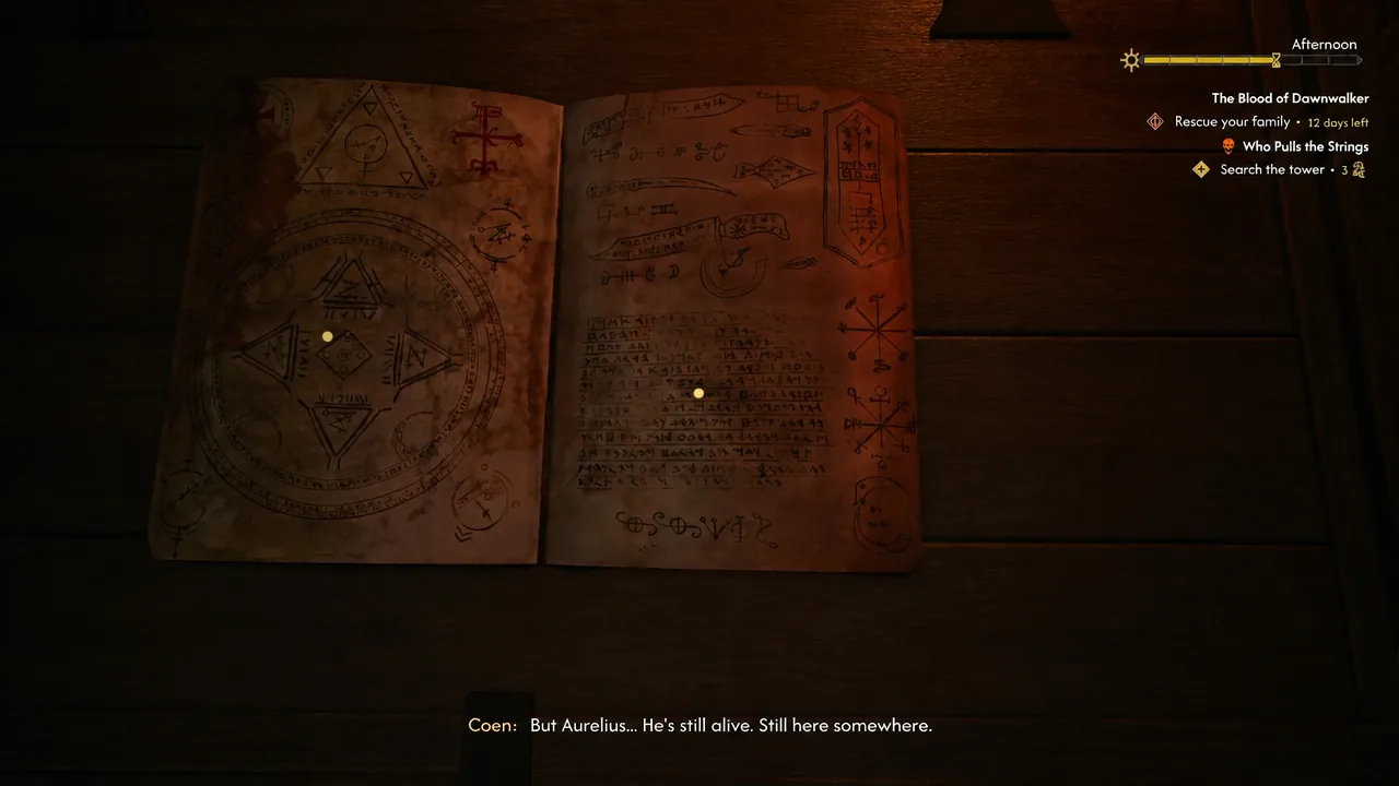 Coen on approach to Aurelius's Tower after tracking the quest from the journal