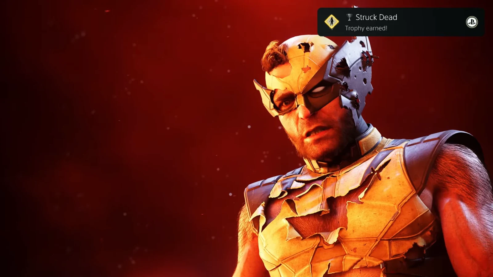 PlayStation trophy notification for Struck Dead appearing in the top right of the screen