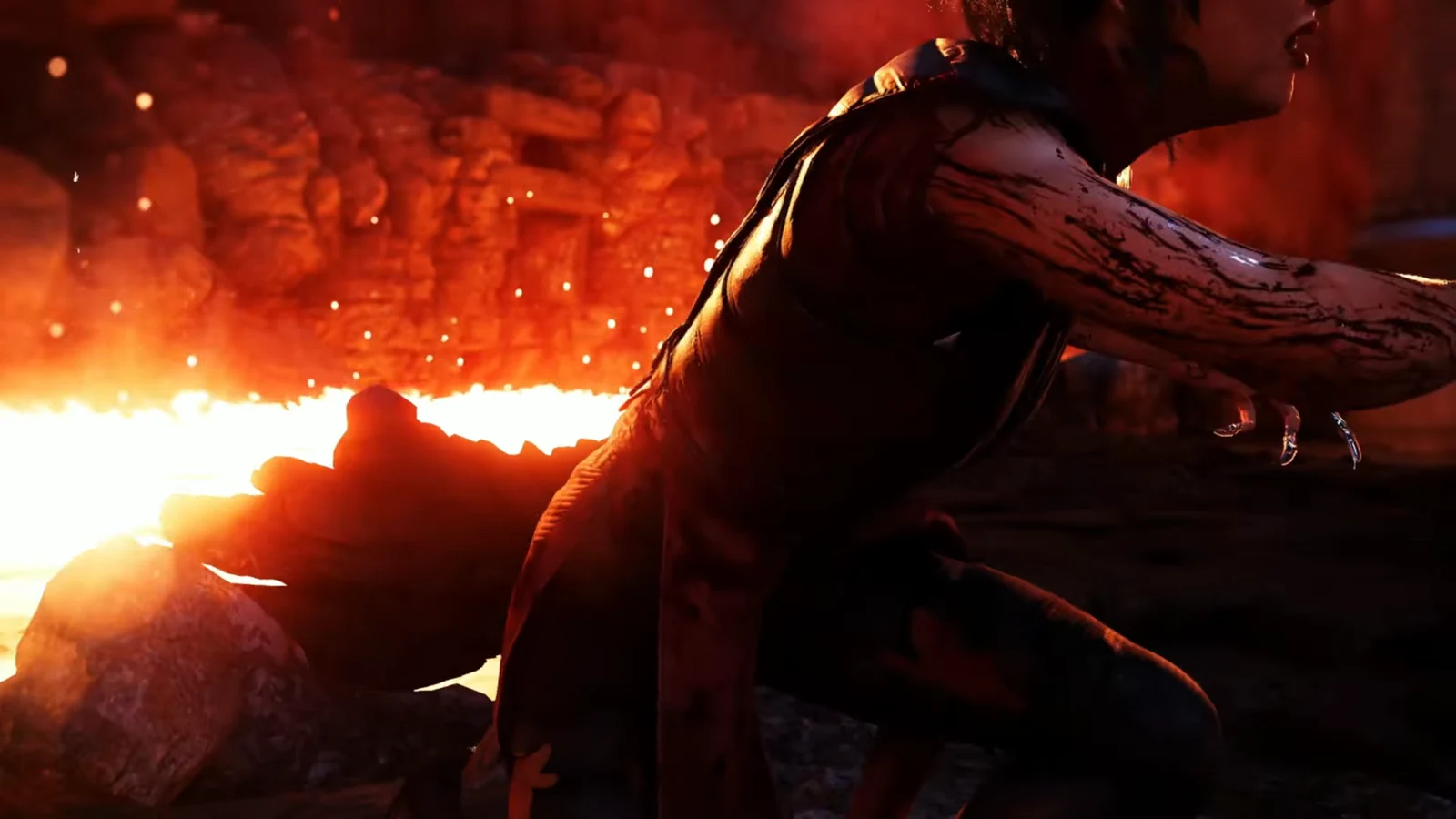 Deathstrike impaling Wolverine through the chest during the mission's finishing cutscene