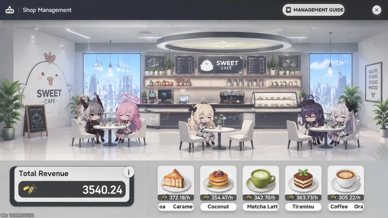 The Total Revenue field updates as you swap dishes in and out, which is how you compare shelf combinations.