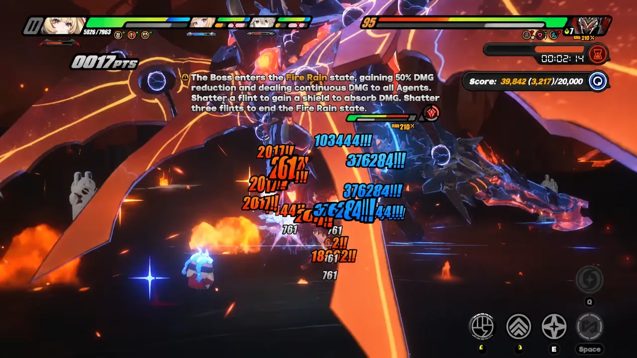 Fire Rain state warning appears on screen during the level 70 boss fight