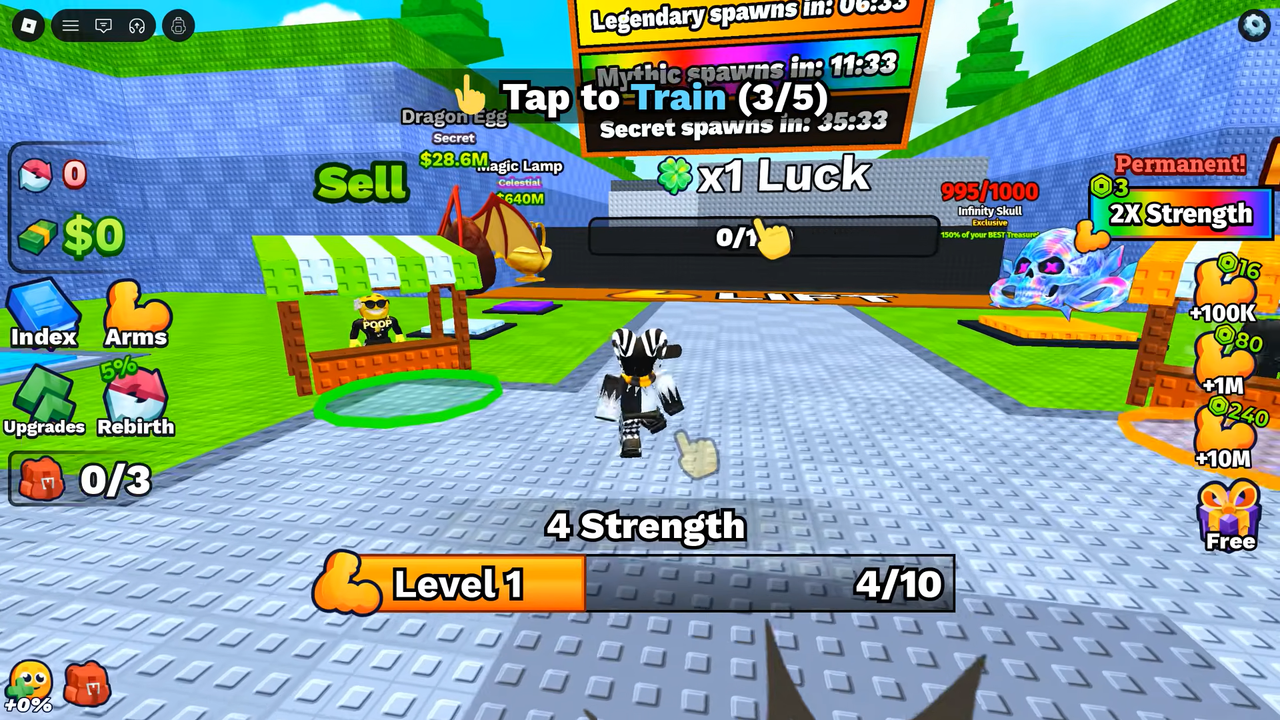 +1 Lift Rock For Treasure: Every Arm and Its Power Boost