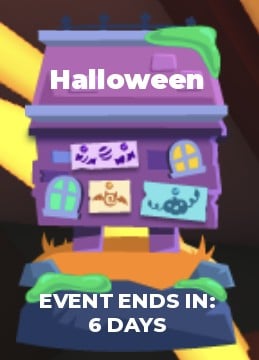 Adopt Me Halloween event board reading EVENT ENDS IN: 6 DAYS
