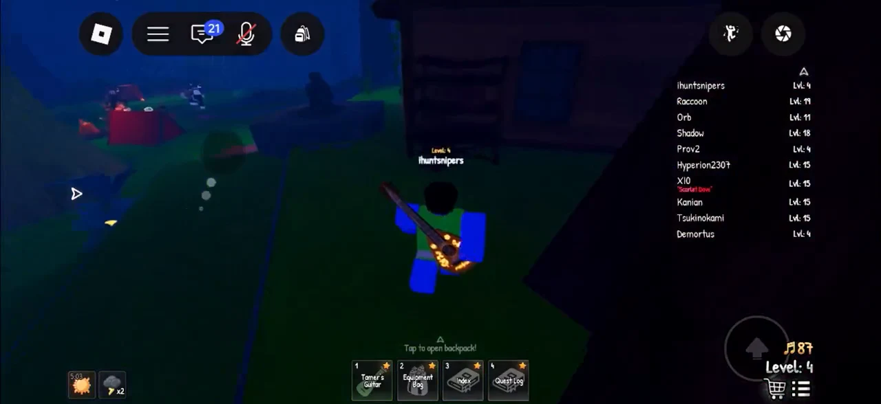 Campfire dialogue explaining that an ocarina channels songs