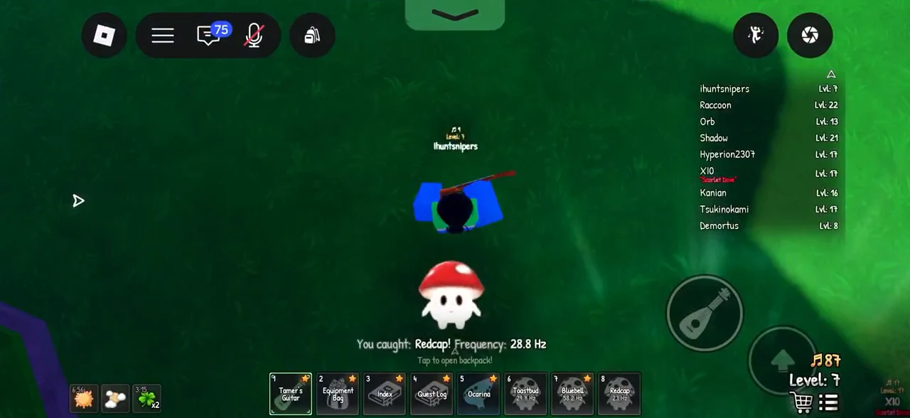 You caught Redcap at 28.8 Hz confirmation screen