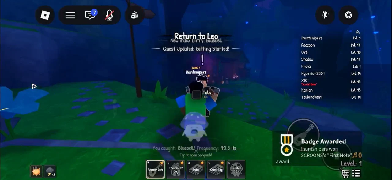 Return to Leo objective active with a Talk prompt shown over the NPC