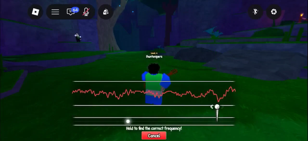 The gameplay screen has hotbar slot 1, “Tamer’s Guitar,” selected as the player moves through the area after a…