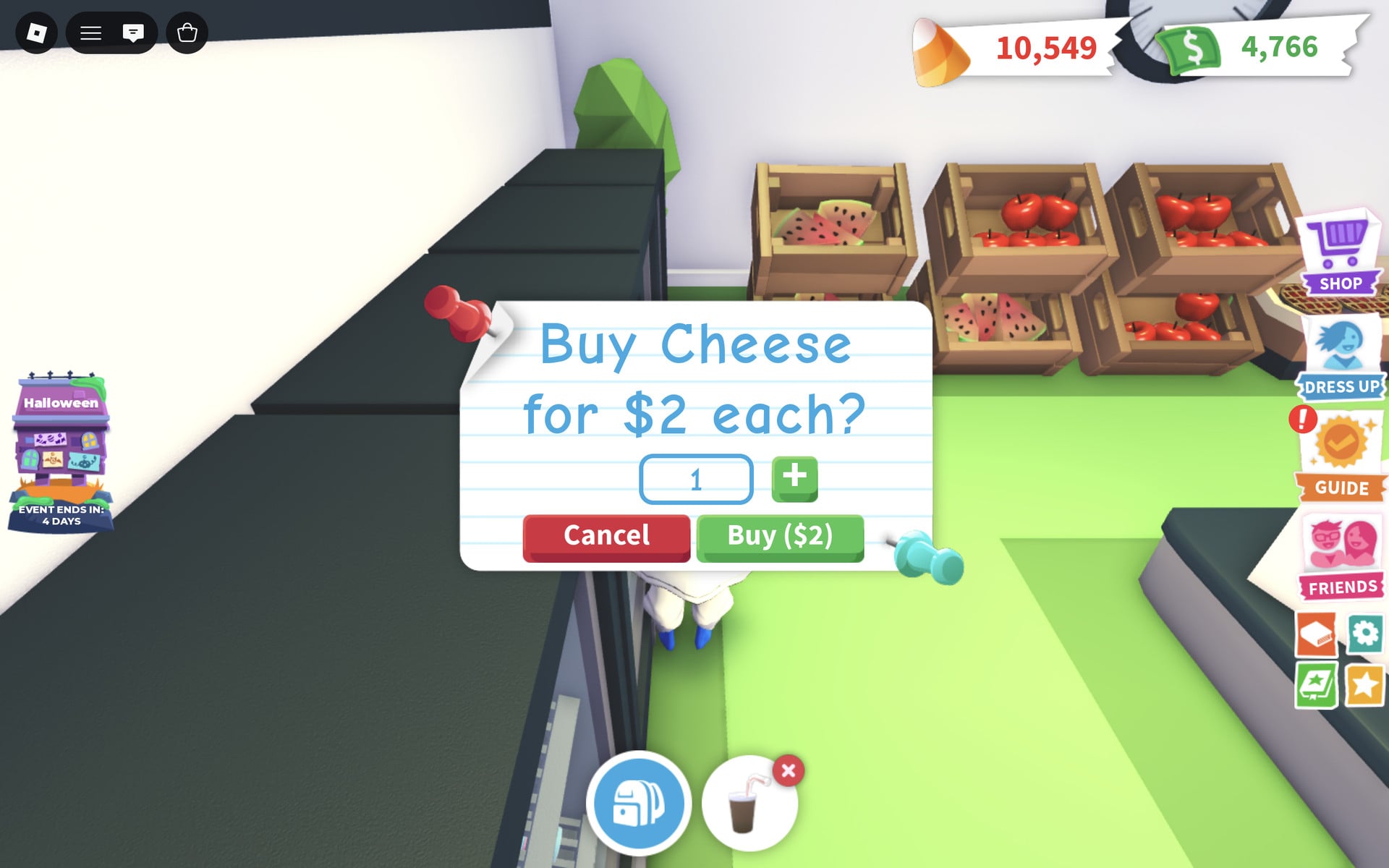 Adopt Me purchase card reading Buy Cheese for $2 each?