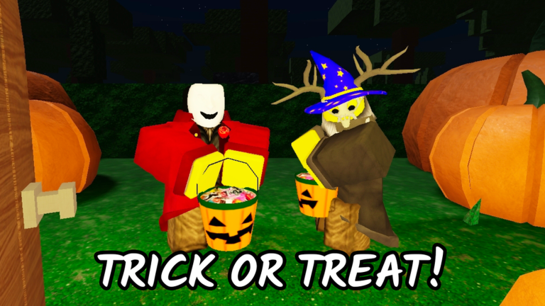 Artwork for the Trick or Treat event in 99 Nights in the Forest