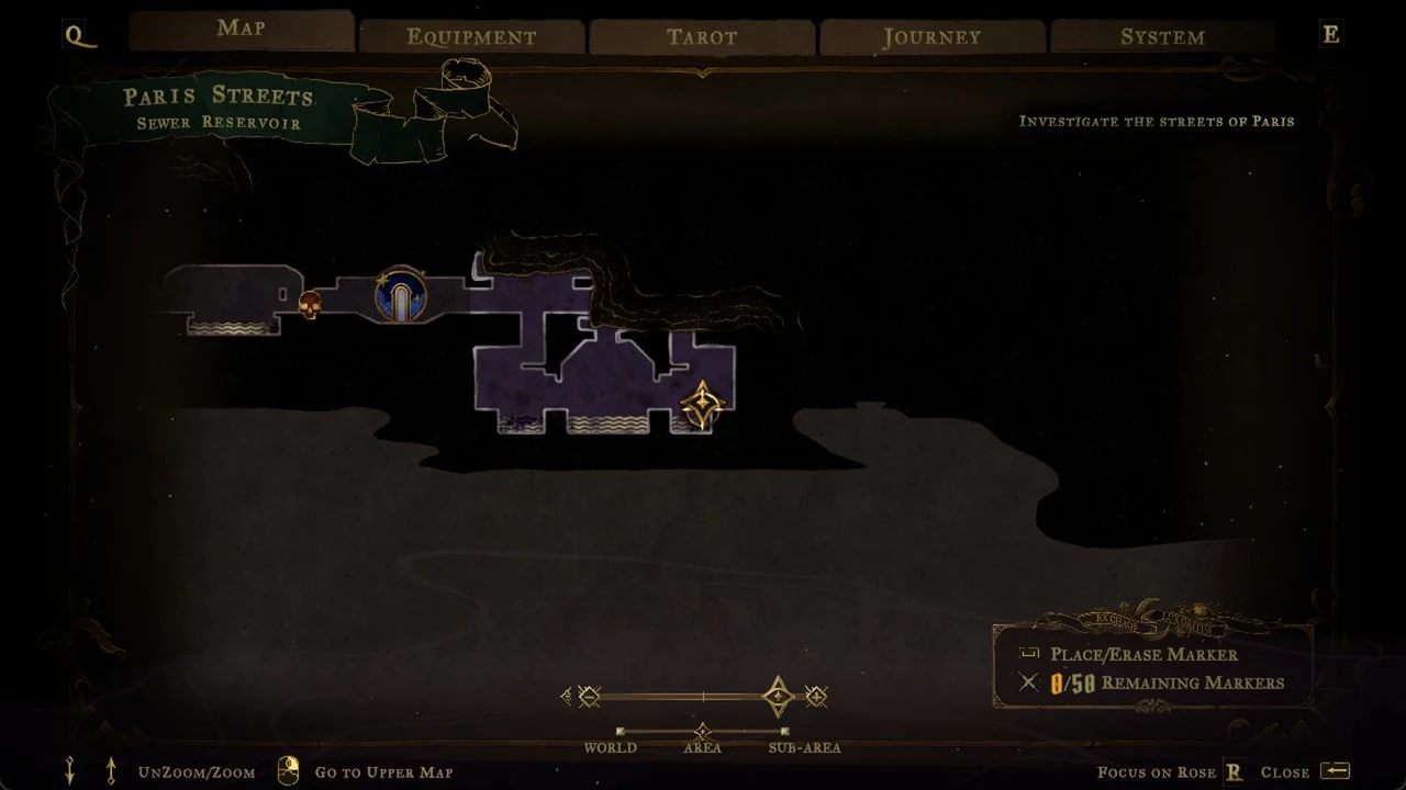 The map screen with the Place/Erase Marker tool