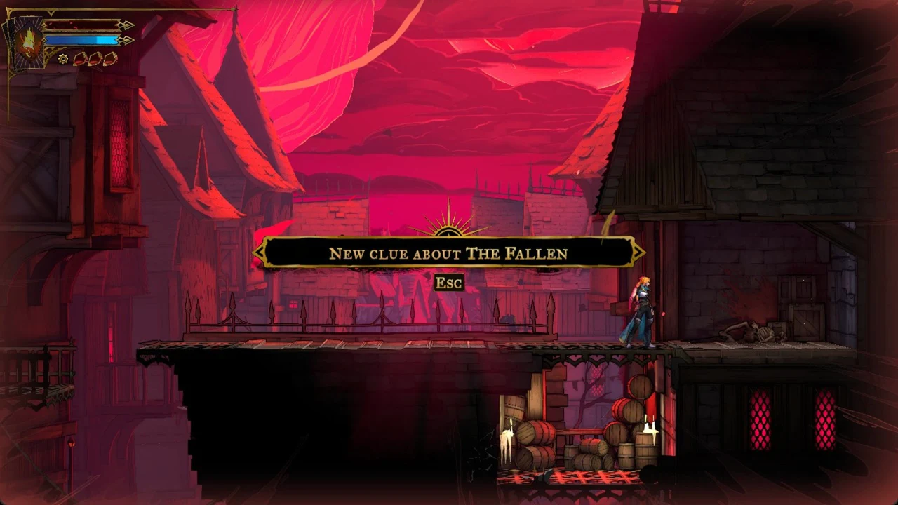 New clue about The Fallen notification with an Esc prompt after picking up a clue
