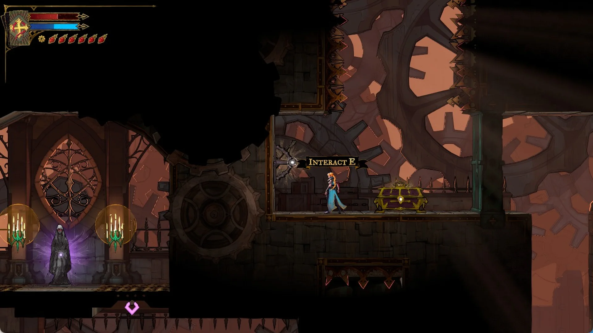 Rose at the Halberd chest in a gated alcove in Mechanic's Ascent