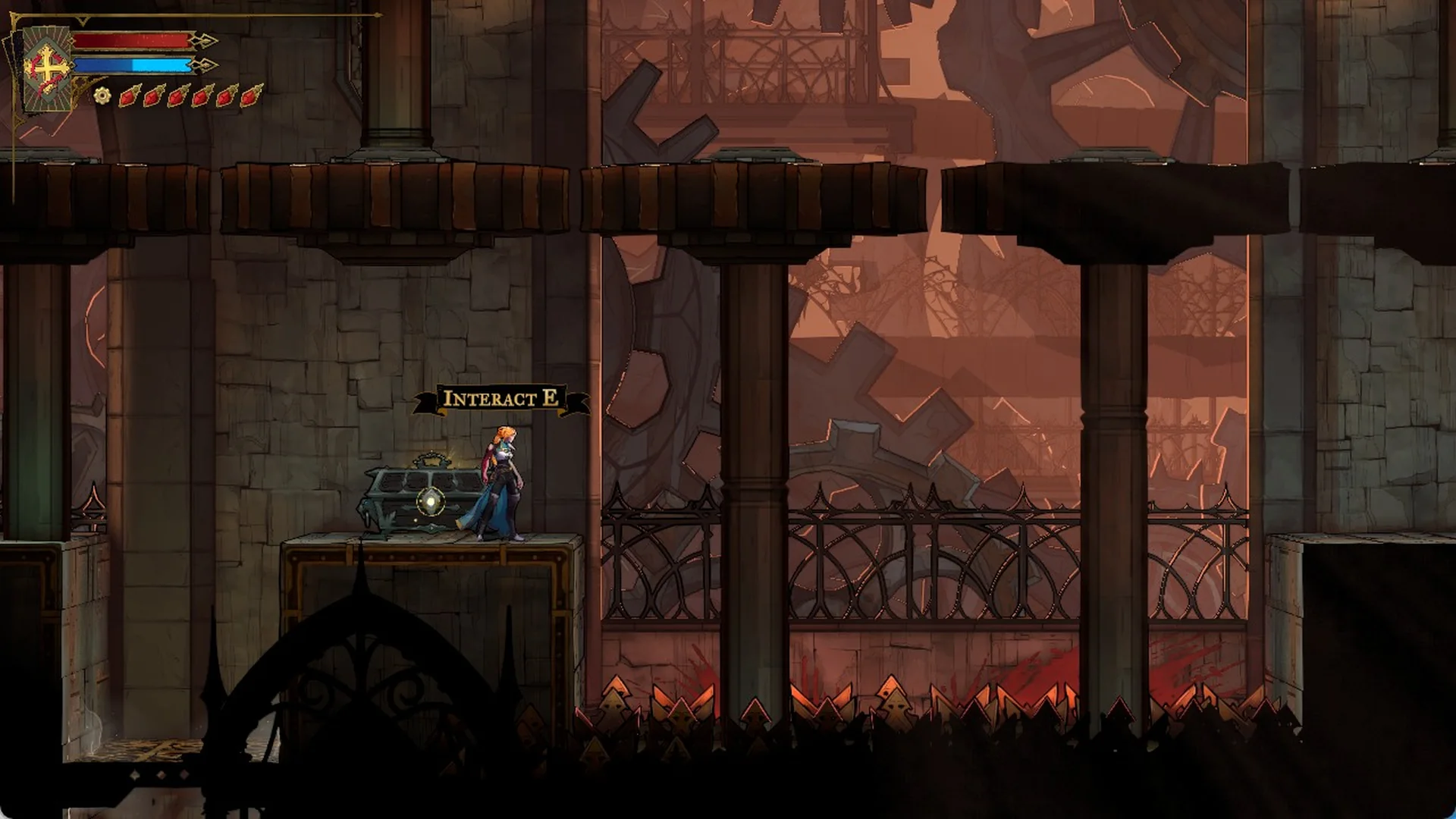 Rose at the Sinister Rune chest in the Eastern Access Shaft
