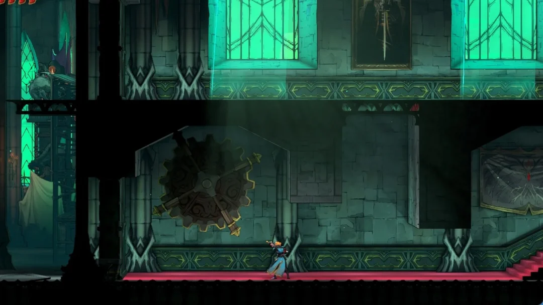 Rose below the wall gear in Brauner's Atelier in Castlevania: Belmont's Curse